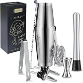 Boston Cocktail Shaker Set 8pcs 304 Stainless Steel Cocktail Bar Tools, Professional Cocktail Shaker Kit 700/600ml, Cocktail