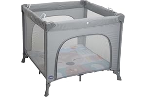 Chicco Open Box Lettino Neonati da Viaggio per Bebè e Bambini dalla Nascita fino a 15 kg, Pieghevole e Compatto, Culla da Campeggio con Tappeto Gioco, Finestre in Rete, 4 Maniglie e Borsa da Viaggio