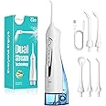 COSLUS Water Dental Flosser Teeth Pick: 2025 Upgraded Portable Cordless Oral Irrigator 300ML Rechargeable Travel Irrigation Cleaner IPX7 Waterproof Flossing Machine for Teeth Cleaning
