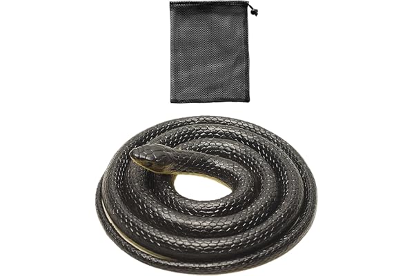 ZBHDEYG 1 faux serpent astucieux, 1 sac en filet de rangement, faux serpent, farce de serpent, tour de serpent en caoutchouc, serpent jouet réaliste