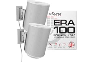 Sound bass ERA100 Soporte de Pared (inclinable y Giratorio, 2 Unidades), Color Blanco, Compatible con Sonos ERA 100, instalación sin Esfuerzo, Incluye Kit de Montaje, Doble, par