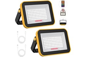 Projecteur LED Rechargeable, T-SUNUS Lampe de Chantier Rechargeable Portable avec 5 Modes IP65 Étanche, Projecteur LED Chantier pour Camping Travail Garage Atelier