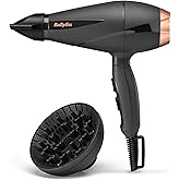 BaByliss Sa&ccedil; Kurutma Makinesi Smooth Pro, 2100W İtalyan AC Motor, Dif&uuml;z&ouml;r ve Yoğunlaştırıcı Başlık, 6709DE