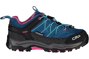 CMP Kids Rigel Low Trekking Shoes WP, buty unisex dla dzieci i młodzieży, Deep Lake Baltic, 37 EU