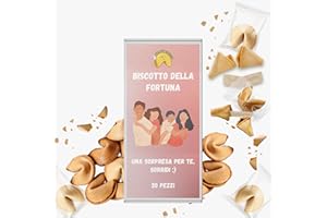D&D FUN COOKIES - Confezione da 20 Biscotti della fortuna | Perfetto per incontri con i Propri cari | Ottimo come regalo per gli ospiti | Confezionato singolarmente | Vegano