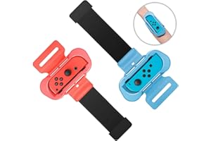 Handgelenkbänder für Just Dance 2020 2019 für Nintendo Switch Controller Game, verstellbares Gummiband für Joy-Cons Controller, Zwei Größen für Erwachsene und Kinder, 2 Stück (Blau und Rot)
