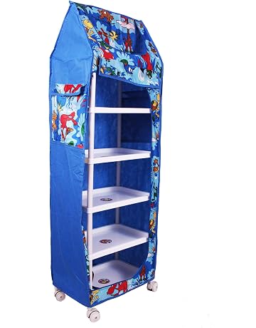 Ebee Baby 6 Shelves Printed Wardrobe (Blue)