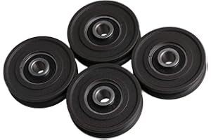 Cnbtr u-groove cuscinetti in acciaio rivestito in plastica ruota Guidacinghia confezione nero da 4