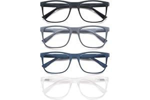 MODFANS 4 Paire de Lunettes de Lecture Homme Anti Lumiere Bleue - Lunettes Loupe Monture Legere,Lunettes de Vue Branches a Ressort