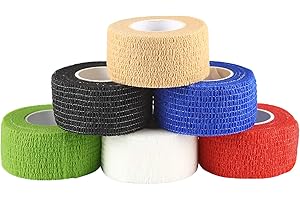 Larcele 6 Bände Selbstklebende Bandage Multifunktions Klebeband Zufällige Farbe ZZTXBD-01 (Volltonfarbe,2.5cm*4.5m)