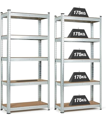 5 Tier Heavy Duty Boltless Metal Shelving Shelves 180cm /150cm Storage Rack Shelf Garage Home
