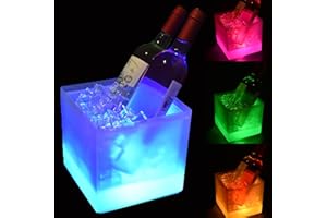 TIANDIRENHE Cubo De Hielo Led De 3,5 Litros, Cubo De Hielo Colorido, Cubo De Hielo Con Cambio De Color Automático, Para Fiestas, Casas, Bares, Clubes, Restaurantes Temáticos, Puede Congelar Vino Tinto, Cerveza