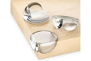 deleyCON 20 Piezas Protectores de Esquinas Bebé - Silicona Autoadhesiva Transparente Suave Redonda 20mm x 43mm - Niños Protector de Bordes de Mesa para Madera, Metal, Mesa de Cristal y Mucho Más.