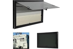 BJTDLLX 700x450mm Wohnmobilfenster Ausstellfenster Wohnmobil Seitenfenster, Wohnwagen Fenster Externes Push Fenster für RV, Camping Fenster inkl. Verdunklung Seitenfenster
