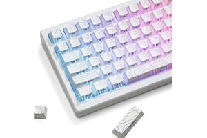 dagaladoo Shine Through Tastenkappen PBT, weiße topografische Tastenkappen, 60, 75, 100 Prozent, benutzerdefiniertes Tastenkappen-Set Linien, Hintergrundbeleuchtung, OEM-Profil-Tastenkappen, seitlich