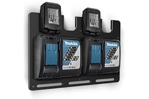 bonna Supporto da parete per batteria Makita e caricabatterie, avvitatore a batteria, supporto da parete Makita, con robusto supporto per batteria da 4 pezzi e supporto per caricabatterie