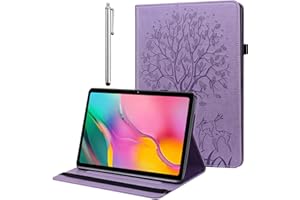 BOLELAW Coque pour Samsung Galaxy Tab A 10.1 2019 (SM-T510/SM-T515) avec Porte-Stylo Fente pour Carte Parenthèses Étui en Cuir PU de Haute Qualité Tablette pour SM-T510, Violet
