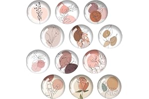 DIYXISK Packung mit 12 Magneten, Kunst-Kühlschrankmagneten, Blumenmuster, Niedliche Dekorative Glas-Cabochon-Klebemagnete, für Magnettafel, Küche, Kühlschrank, Büro, Geschenk für Kinder und Erwachsene