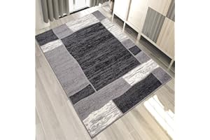 Mazovia Alfombra Moderna - Diseño Geométrico de Salón Grande de Pelo Corto - Alfombras de Habitación de Matrimonio, Dormitorio y Comedor - Gris 180x250 cm