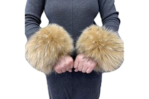 Asudaro Donna Polso Scaldamuscoli Pelliccia Sintetica Invernale Scaldamani con Polsini Corti Pelosi o Regali per Feste