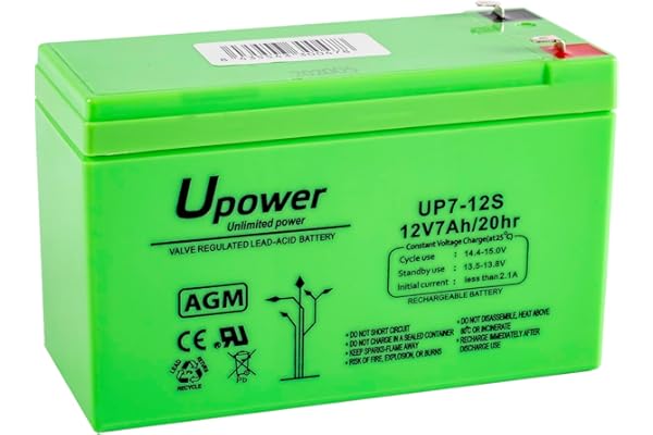 Batería U-Power Plomb AGM 12V 7Ah F1 4,8mm