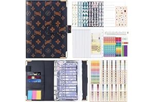 VOMKELA Budget Planner Deutsch,A6 PU Leder Budget Binder Cash Stuffing,Geld Organizer Sparen Mappe Einschließlich 12 Haushaltsplaner,12 durchsichtige Geldumschläge,60 Haftnotizen (Z-Brown)