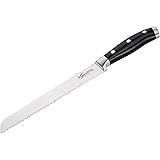 Lagostina Coltello per Pane con Lama Forgiata Seghettata 20 cm, Coltello da Cucina in Acciaio Inox 18/10 con Impugnatura Ergo