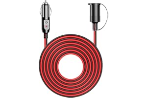 JOYMY KFZ Verlängerungskabel 12V,5M Zigarettenanzünder Verlängerungskabel,Sicherung für 12V/24V, Zigarettenanzünder Buchse Stecker für Camping Kühlbox auto (5m Rot und Schwarz)