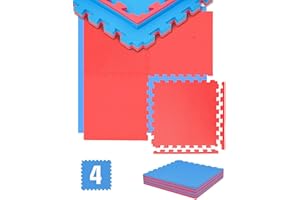 ‎EYEPOWER EYEPOWER Trainingsmatte 2cm Extra-Dick: 1m² 4 Große EVA 50x50 Bodenmatten - Bodenschutzmatte 100x100 cm Turnmatte Fitness Sport Matte Fitnessraum Puzzlematte Fitnessmatte Sportmatte Bodenmatte