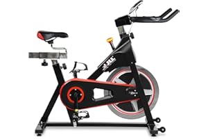 JLL FITNESS JLL® IC300 Indoor Exercise Bike 2023, Cardio Workout, 18kg Flywheel Smooth Cycling, Adjustable Handlebars & Seat, Heart Rate Sensors & 6 Readout Monitor (Black).