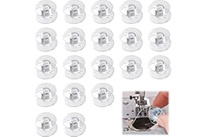 YTDFGVB 20Pcs Sewing Machine Bobbins for Janome Clear Plastic Bobbin Holder Set Transparent Household Bobbins Compatible with Janome Machine Sewing DIY Craft Clothings Projects, Clear