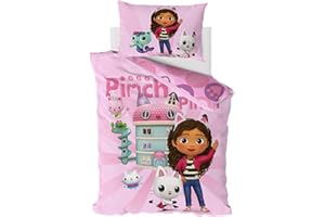 MTOnlinehandel Gabby Dollhouse Bed Linen 100 x 135 cm 40 x 60 cm Cotton · Baby Bed Linen Children's Bedding for Girls and Boys Gift Set · Gabby's Dollhouse Girls' Bedding