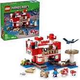 LEGO Minecraft Mooshroom House 21270، حقول الفطر للبنين والبنات الذين تتراوح أعمارهم بين 8 سنوات فما فوق، ستيف الشكل والمخلوقات الداخلية