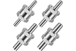 deegbbyi 4 styck Backventil, 6 mm, 8 mm, 10 mm, 12 mm Backventil i aluminium, ventil för enkelriktad återströmning för bränsl