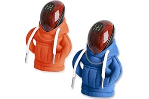 Lohca Gear Knob Hoodie for Car - Gear Stick & Gearstick Cover, Uniquely Styled, Universally Loved Gear Knob Protection – A Truly Creative Gift for Birthday Halloween Christmas, Orange & Blue
