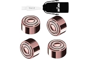 Gen 3 Replacement Heads for Flawless Finishing Touch Facial Hair Removal, Painless Replacement Blades for Face with Gurelax Flannel Bag