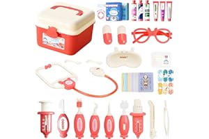 BAGUBDR 37 Pcs Doctors Set for Kids, Kids Dentist Play Set for Educational Role Play Toys Includes Doctor Playsets Dentist Toys Veterinarian Set for Creative Imagination and Learning Through Play