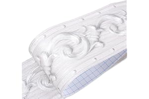 JUMRHFAN Baumarkt Frise autocollante 5 m x 10,6 cm – Facile à appliquer, décoller et polyvalente (gris)