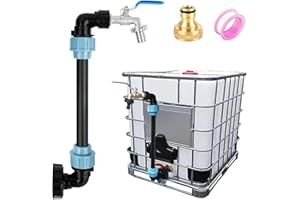 XCRPRT Adaptateur IBC avec col de cygne et robinet en laiton S60 x 6, 3/4 pouces pour réservoir d'eau de pluie de 1000 L, accessoires pour tonneau de pluie