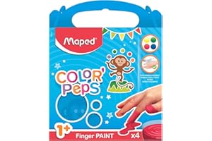Pintura a dedos maped color peps caja de 4 botes colores surtidos 80 gr