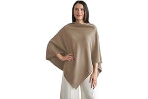 creazioni unique Poncho Mantella da Donna Invernale Made in Italy - Poncho Donna Caldo Misto Cashmere Lana e Viscosa con Essenza di Fiore di Ciliegio