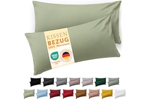 Blumtal Federe Cuscini Divano 50x80 cm - Set di Copricuscini per Divani in Microfibra a 2 Pezzi con Chiusura a Busta, certificati Oeko-Tex, extra morbidi e lavabili - Verde Oliva
