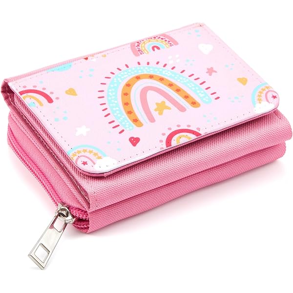 Regenbogen Brustbeutel Für Mädchen – Rosa, Mit Reißverschluss, Münzfach & Kartenhalter