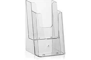 VITAdisplays Présentoir à brochettes DIN long (DL), DIN A6 (carte postale), 2 étages, transparent