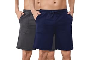 Aseniza Pantaloncini Uomo 2 Pezzi Estivi Pantaloncini Tuta Uomo Pantaloni Corti Sportivi Cotone Shorts Bermuda Casual con Coulisse e Tasche