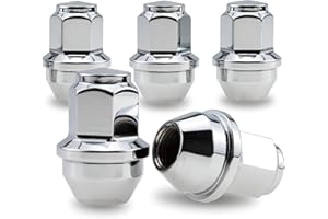 PSGSP Wheel Nuts for Ford Transit Custom MK8, Tesla Model 3 / S/X/Y, 5 pcs, Chrome, M14x1.5 Thread, Cone Seat fit Factory OEM Wheels, Replace OE. No. 5196786, ACPA1012KXA, 2007065, 49204