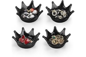 DBREAKS 4 sztuki ceramicznych miseczek na biżuterię, taca na biżuterię, małe talerze na biżuterię, miska na klucze, pierścionek, uchwyt na pierścionek, dekoracyjna taca, prezent dla kobiet