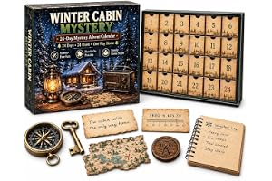 Mysterium äventyr adventskalender, 24-dagars flyktsrum pusselgåva | Uppslukande hem rymningsrum pusselkalender ger engagerande berättelse drivet kul för familjen festlig tid