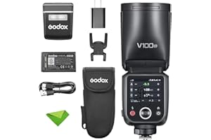 EACHSHOT Godox V100 N V100-N Flash TTL 100 WS, 400 flashs à Pleine Puissance, Temps de Recyclage de 1,7 s, sans Fil 2,4 G avec Flash Externe, Flash HSS, Flash à écran Tactile (Godox V100N)
