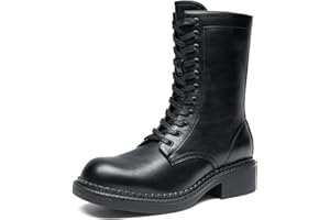 DREAM PAIRS Stivali da Donna con Lacci, Comodi Alla Stivaletti con Cerniera Laterale e Soletta Interna Imbottita